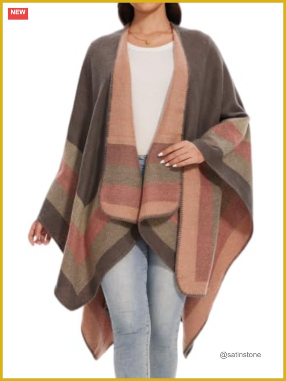 Women's Knitted Shawl Wrap Cape Poncho Scarf Blanket Cardigan Coat Spring Winter